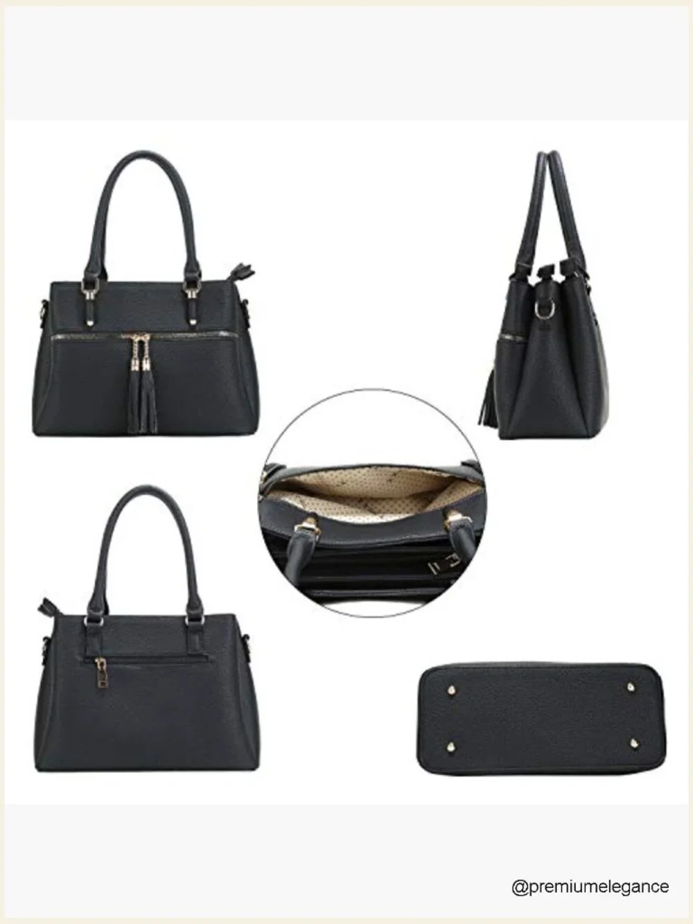 Medium Satchel Shoulder Handbags with Zipper Pockets, Leather Crossbody Purse